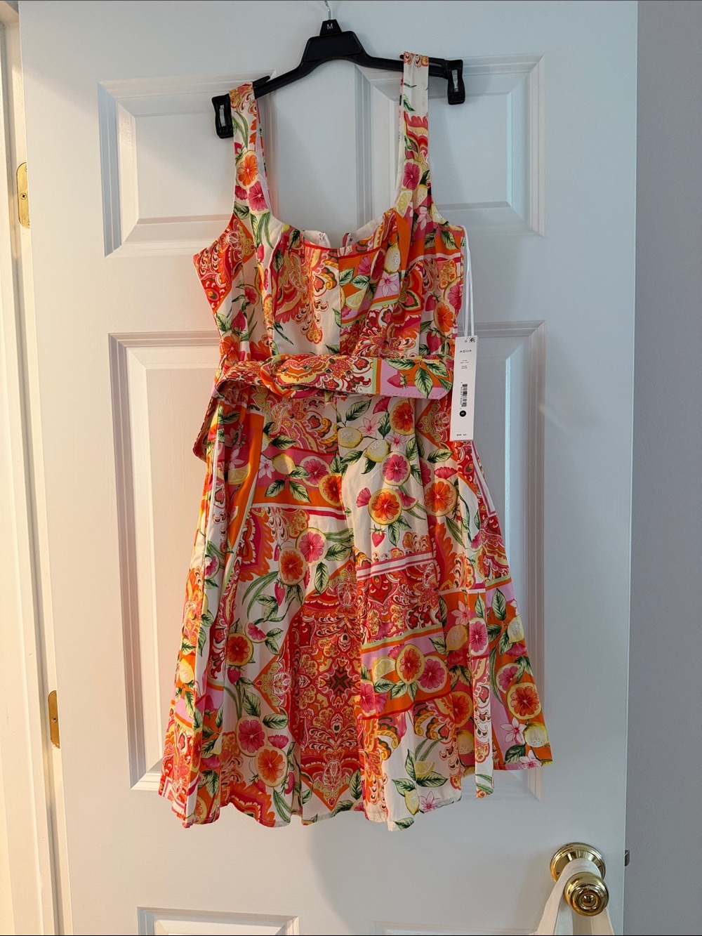 Floral Patchwork Sundress in Orange and Pink